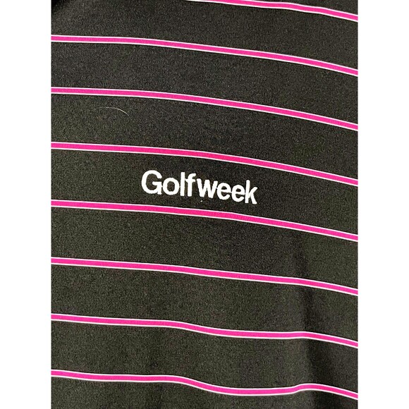Fairway & Greene "Golfweek"‎ Polo Shirt Men's Black w/Purple Stripes Size XL - Picture 6 of 11